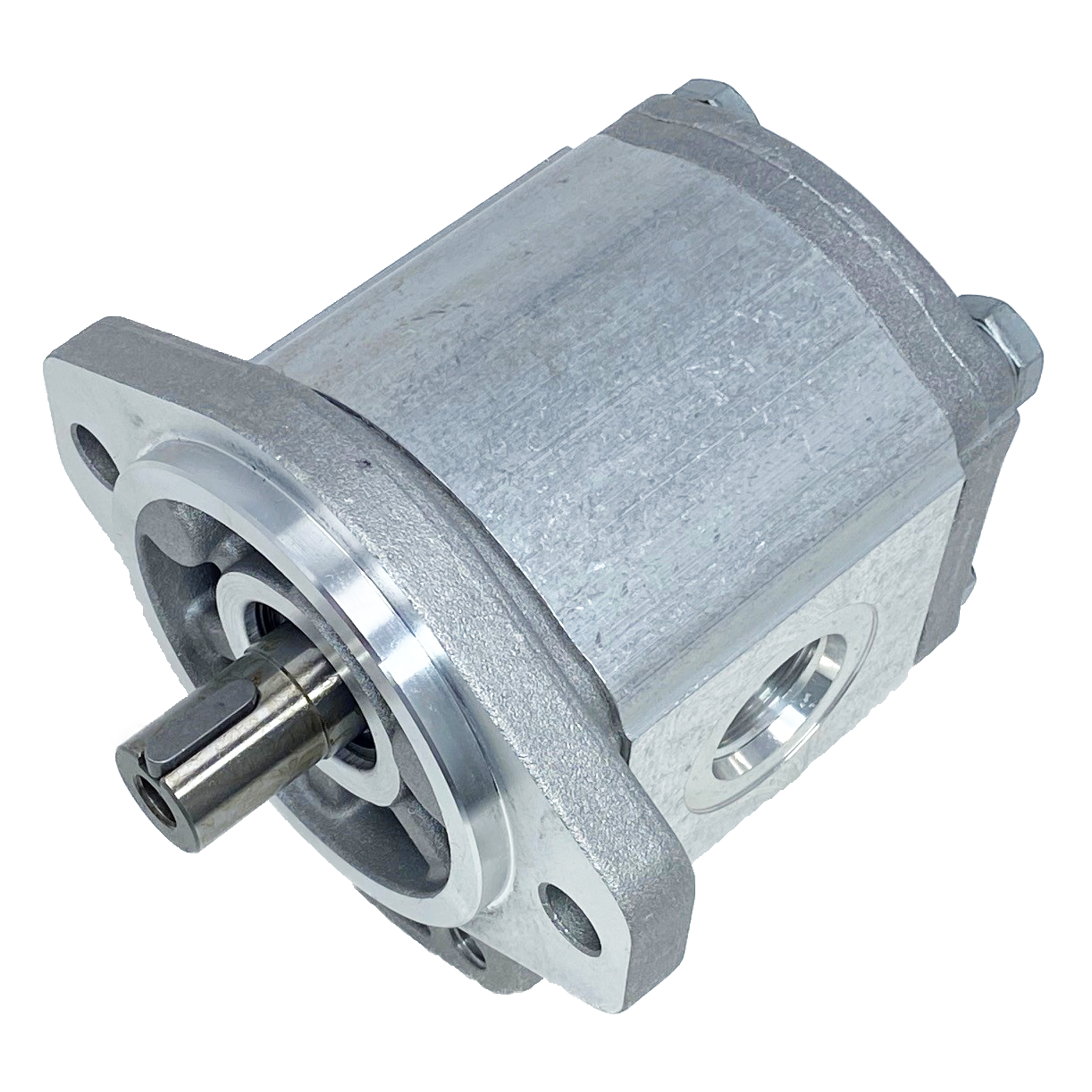 PLM20.20B0-50S1-LOC/OD-N-EL : Casappa Polaris Gear Motor, 21.14cc, 2900psi Rated, 3000RPM, Reversible Interior Drain, 3/4" Bore x 3/16" Key Shaft, SAE A 2-Bolt Flange, 0.625 (5/8") #10 SAE Inlet, 0.75 (3/4") #12 SAE Outlet, Aluminum Body & Flange