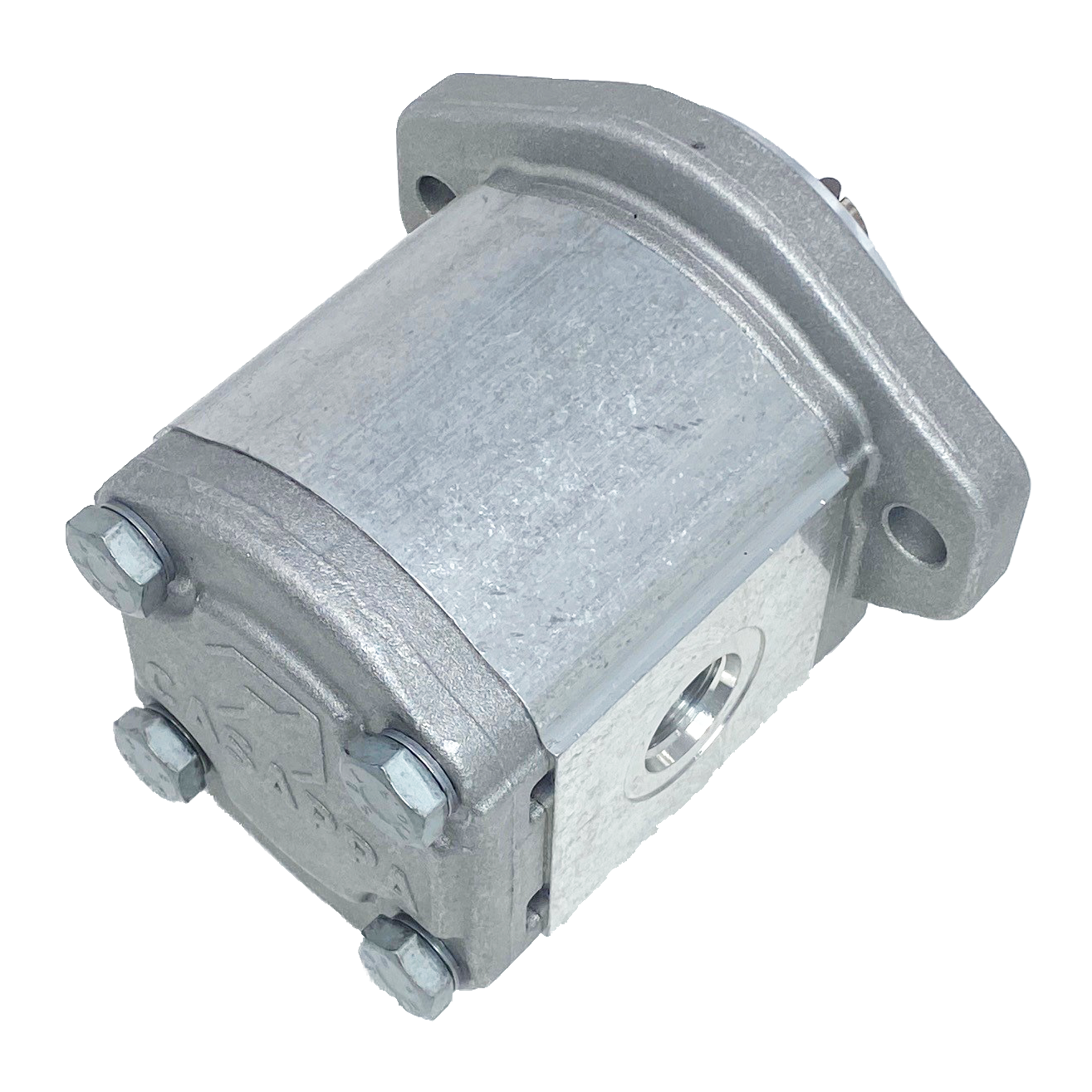 PLM20.20B0-50S1-LOC/OD-N-EL : Casappa Polaris Gear Motor, 21.14cc, 2900psi Rated, 3000RPM, Reversible Interior Drain, 3/4" Bore x 3/16" Key Shaft, SAE A 2-Bolt Flange, 0.625 (5/8") #10 SAE Inlet, 0.75 (3/4") #12 SAE Outlet, Aluminum Body & Flange