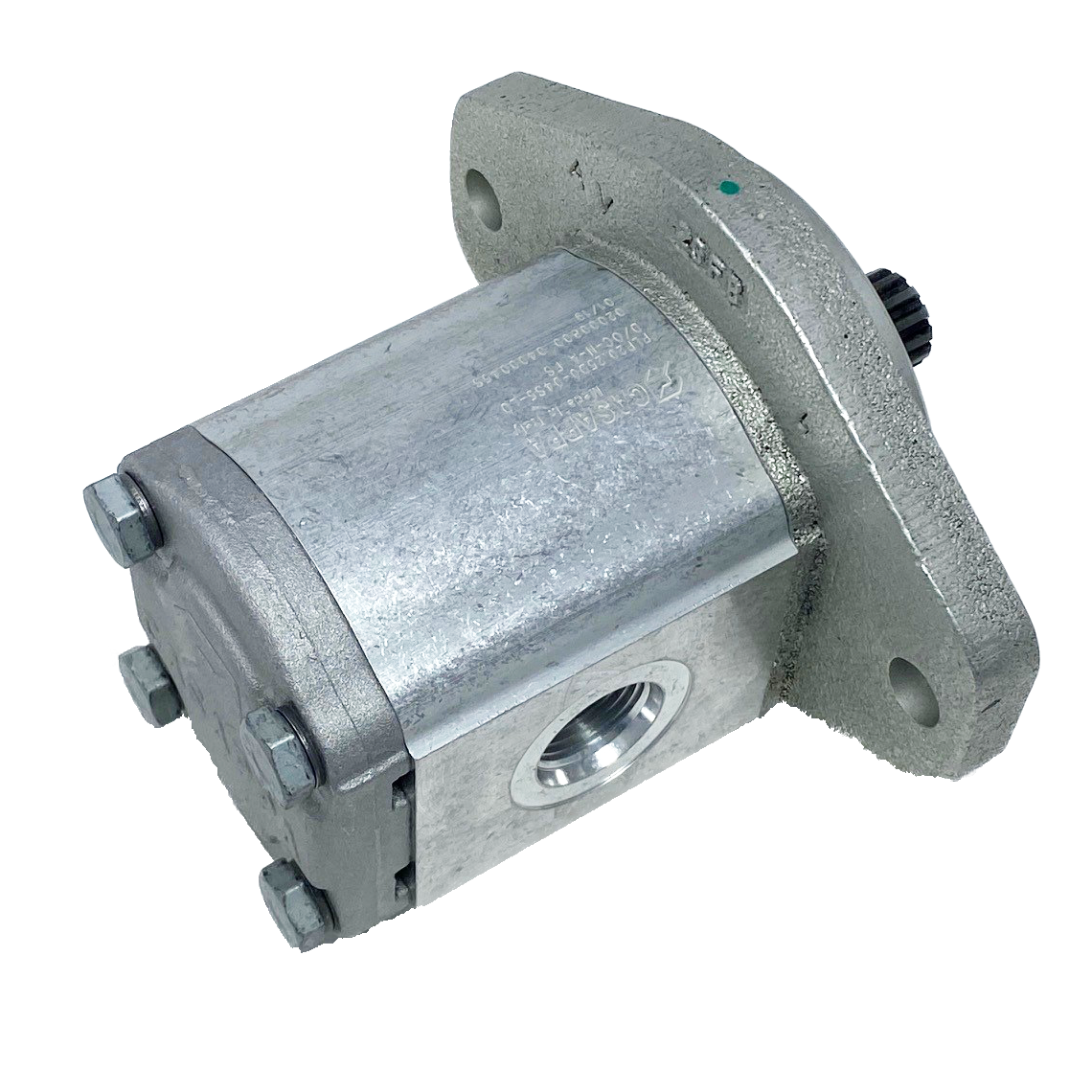 PLM20.16B0-04S5-LOC/OD-N-L : Casappa Polaris Gear Motor, 16.85cc, 3625psi Rated, 3000RPM, Reversible Interior Drain, 13T 16/32dp Shaft, SAE B 2-Bolt Flange, 0.625 (5/8") #10 SAE Inlet, 0.75 (3/4") #12 SAE Outlet, Aluminum Body, Cast Iron Flange