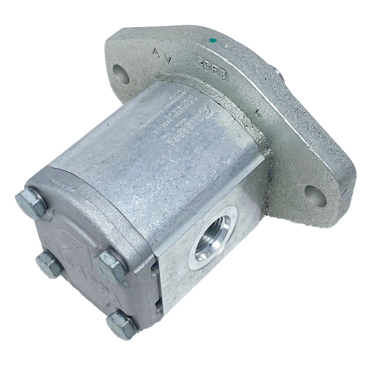 PLM20.31,5R0-32S5-LOC/OD-N-L : Casappa Polaris Gear Motor, 33.03cc, 1885psi, 2465RPM, Reversible, External Drain, 3/4" Bore x 1/4" Key Shaft, SAE B 2-Bolt Flange, 0.625 (5/8") #10 SAE In, 0.75 (3/4") #12 SAE Out, Aluminum Body, Cast Iron Flange