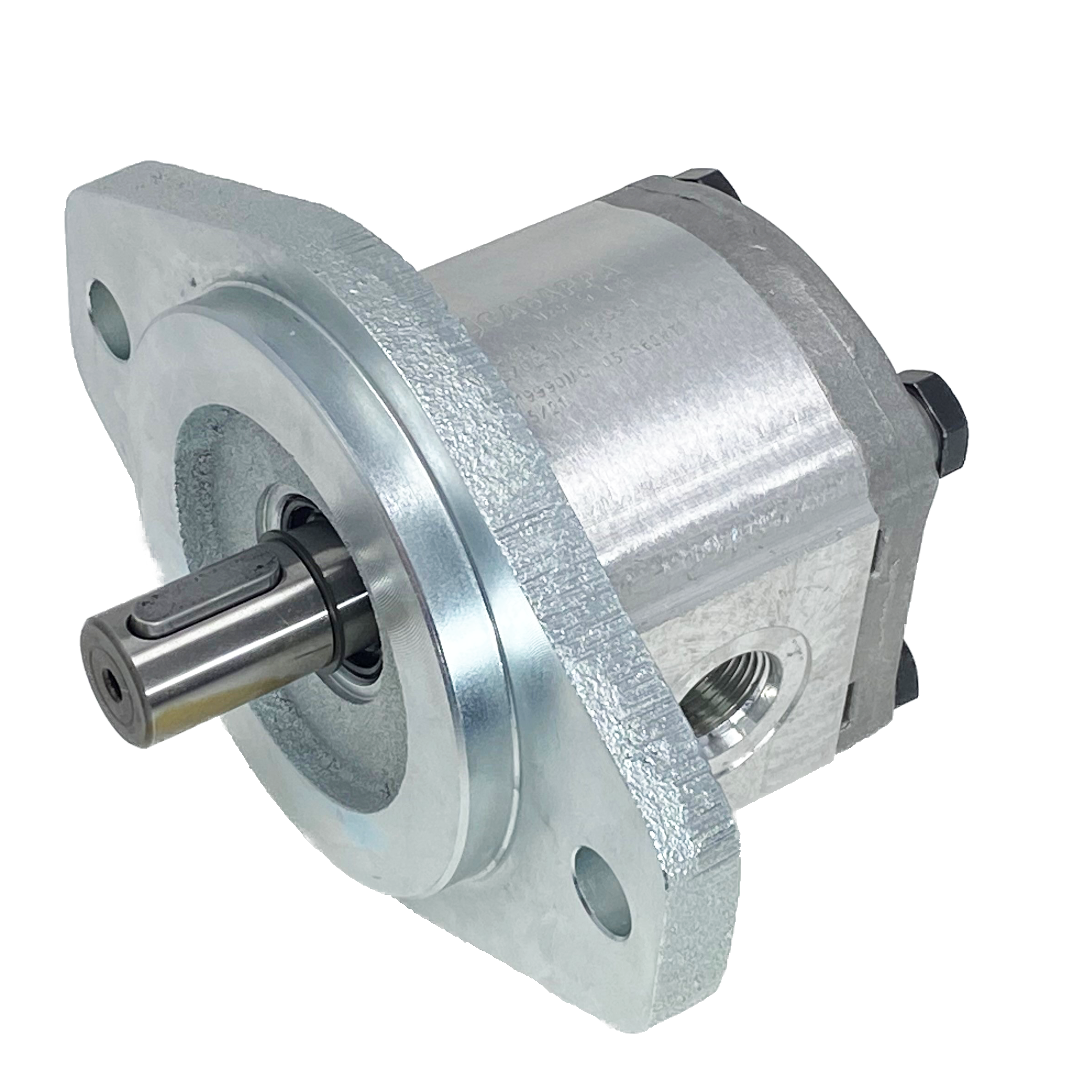 PLM20.8R0-31S1-LOC/OC-N-EL : Casappa Polaris Gear Motor, 8.26cc, 3625psi Rated, 3500RPM, Reversible Rear External Drain, 5/8" Bore x 5/32" Key Shaft, SAE A 2-Bolt Flange, 0.625 (5/8") #10 SAE Inlet, 0.625 (5/8") #10 SAE Outlet, Aluminum Body & Flange