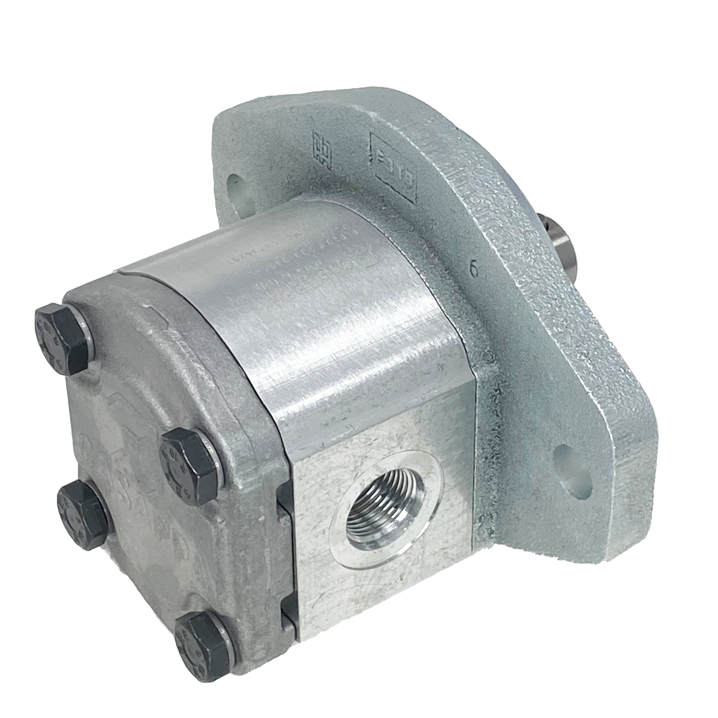 PLM20.8R0-31S1-LOC/OC-N-EL : Casappa Polaris Gear Motor, 8.26cc, 3625psi Rated, 3500RPM, Reversible Rear External Drain, 5/8" Bore x 5/32" Key Shaft, SAE A 2-Bolt Flange, 0.625 (5/8") #10 SAE Inlet, 0.625 (5/8") #10 SAE Outlet, Aluminum Body & Flange