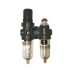 PTH-100-M1AA : Norgren 07 Series (PTH) miniature filter with regulator and lubricator, relieving, with gauge, with manual drain,