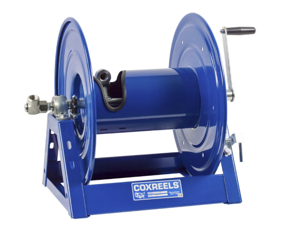 1125P-4-12 : Coxreels 1125P-4-12 Hand Crank Hose Reel for breathing air and clean fluids,  1/2" ID, 200' capacity, NO HOSE, 6000psi