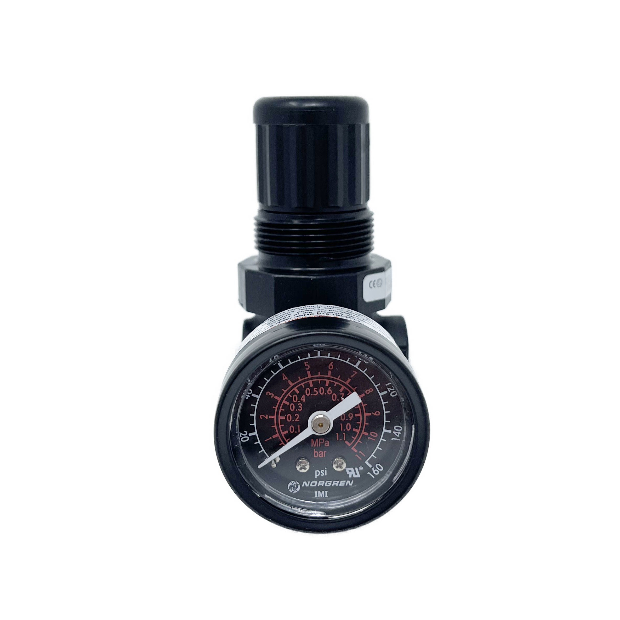 R07-100-NGKA : Norgren R07 Series Mini regulator, 1/8" NPT, Non-relieving, with Gauge, 5 to 100psi Range