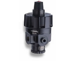 R24-200-RGLA : Norgren R24 Series spring adjustment, 10 to 125 PSI outlet pressure range, 1/4 PTF ports, relieving, with gauge