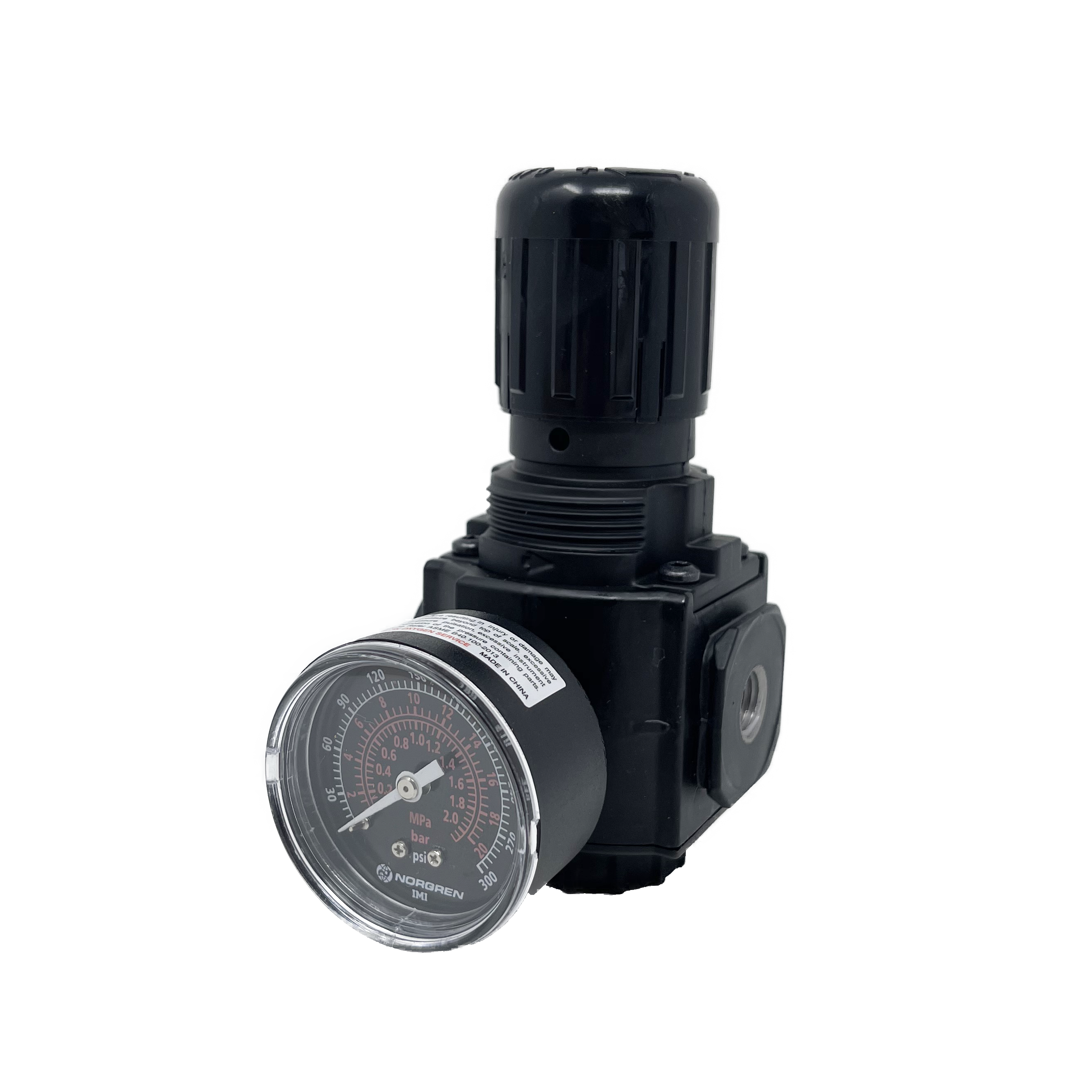 R73G-2AK-RSG : Norgren Excelon Regulator, 1/4" NPT, Knob Adjust, Relieving, 10-150psi, with Gauge