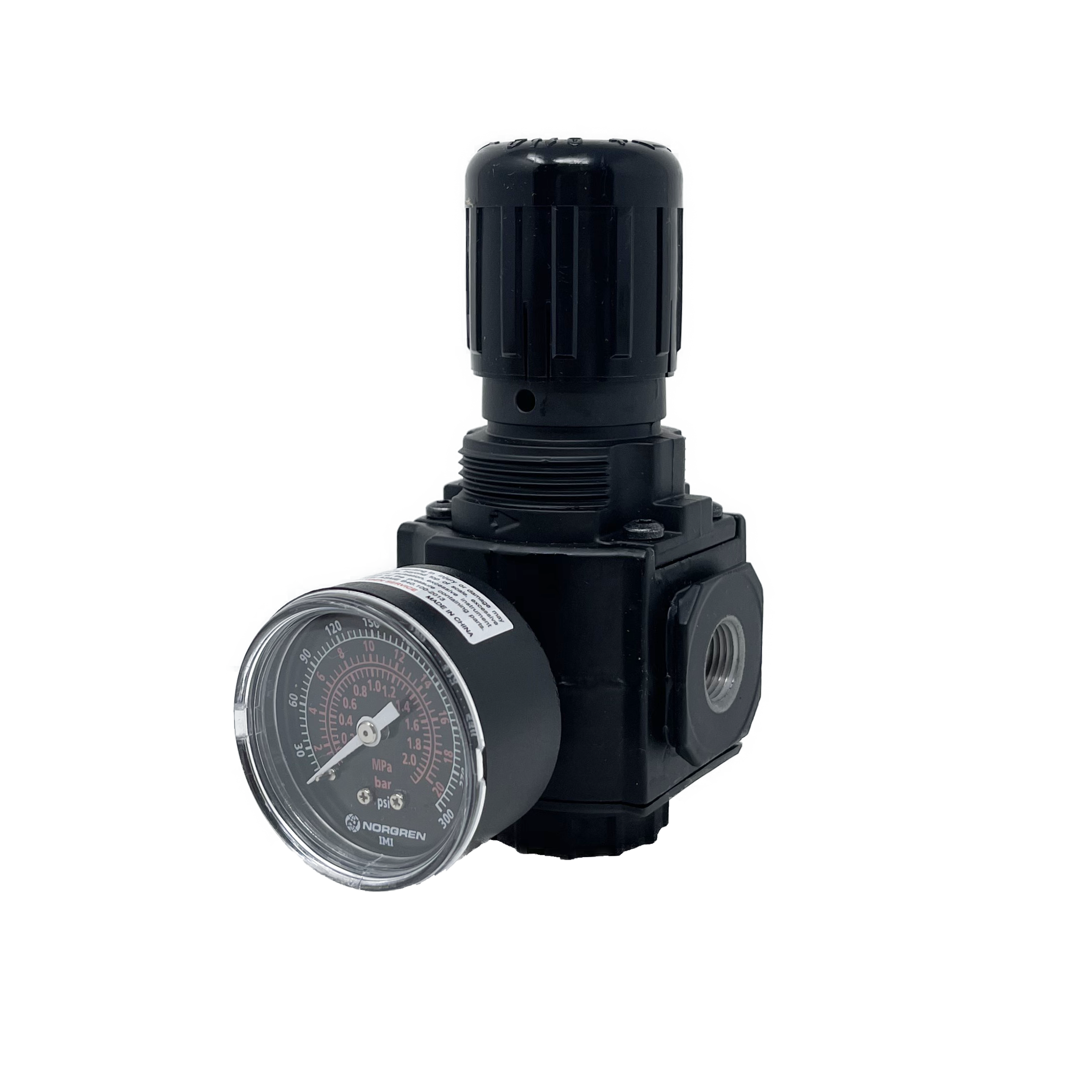 R73G-3AK-RSG : Norgren Excelon Regulator, 3/8" NPT, Knob Adjust, Relieving, 10-250psi, with Gauge