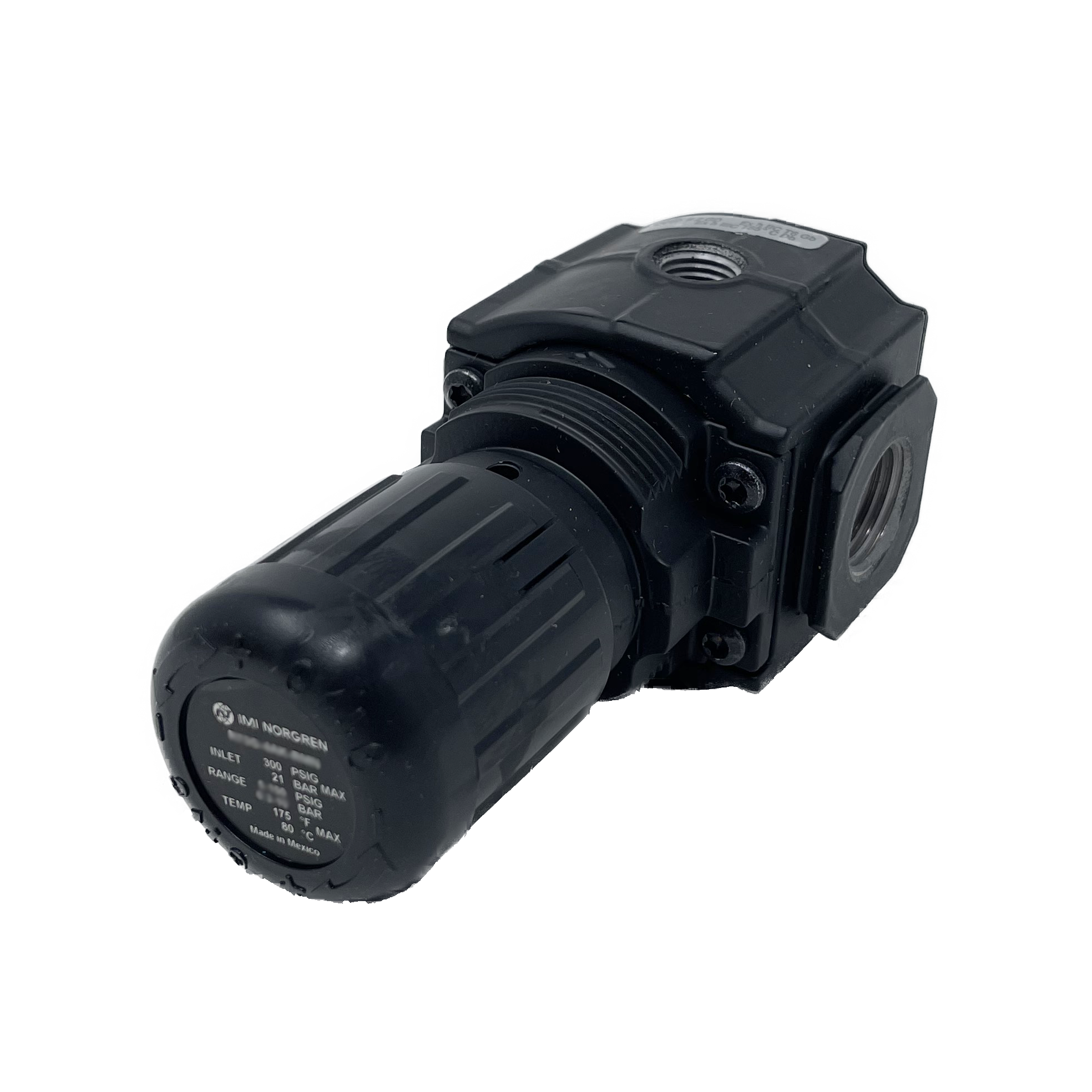 R73G-4AK-RFG : Norgren Excelon Regulator, 1/2" NPT, Knob Adjust, Relieving, 5-60psi, with Gauge