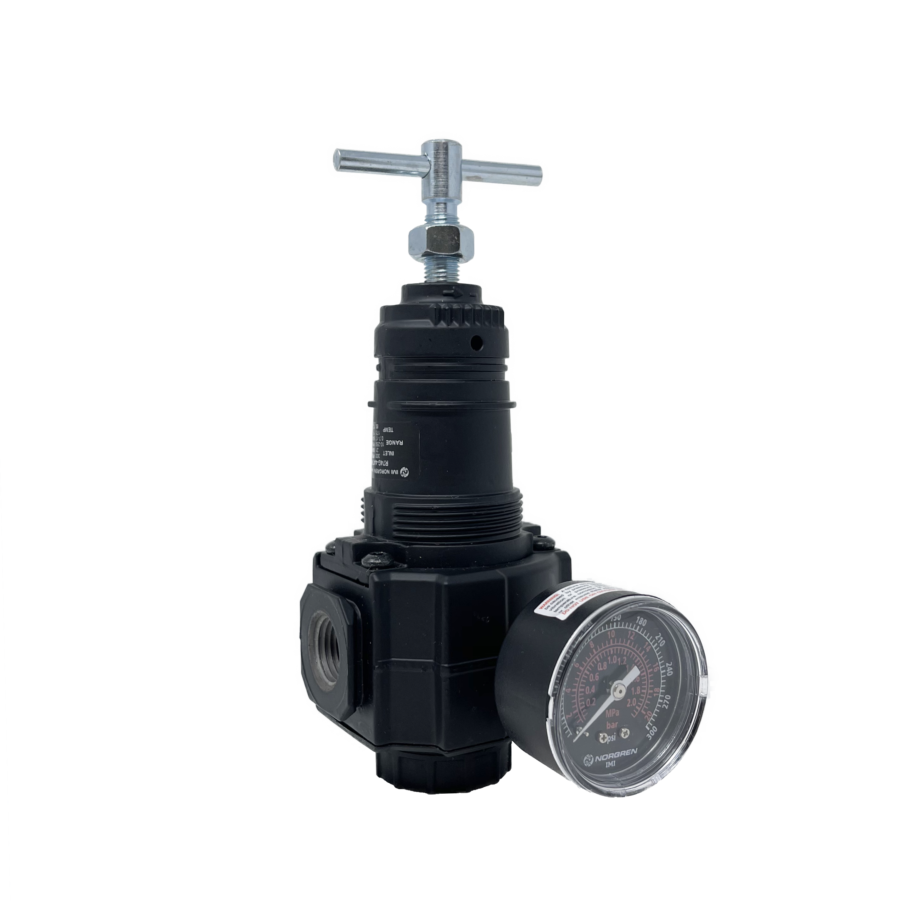 R74G-4AT-RSG : Norgren Excelon Filter, 1/2" NPT, T-Bar Adjust, Relieving, 10-250psi, with Gauge