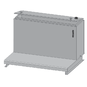 RLP120-HT : Magnaloy Reservoir, L-Shaped, Hinged Top, Carbon Steel, 120-Gallon Capacity