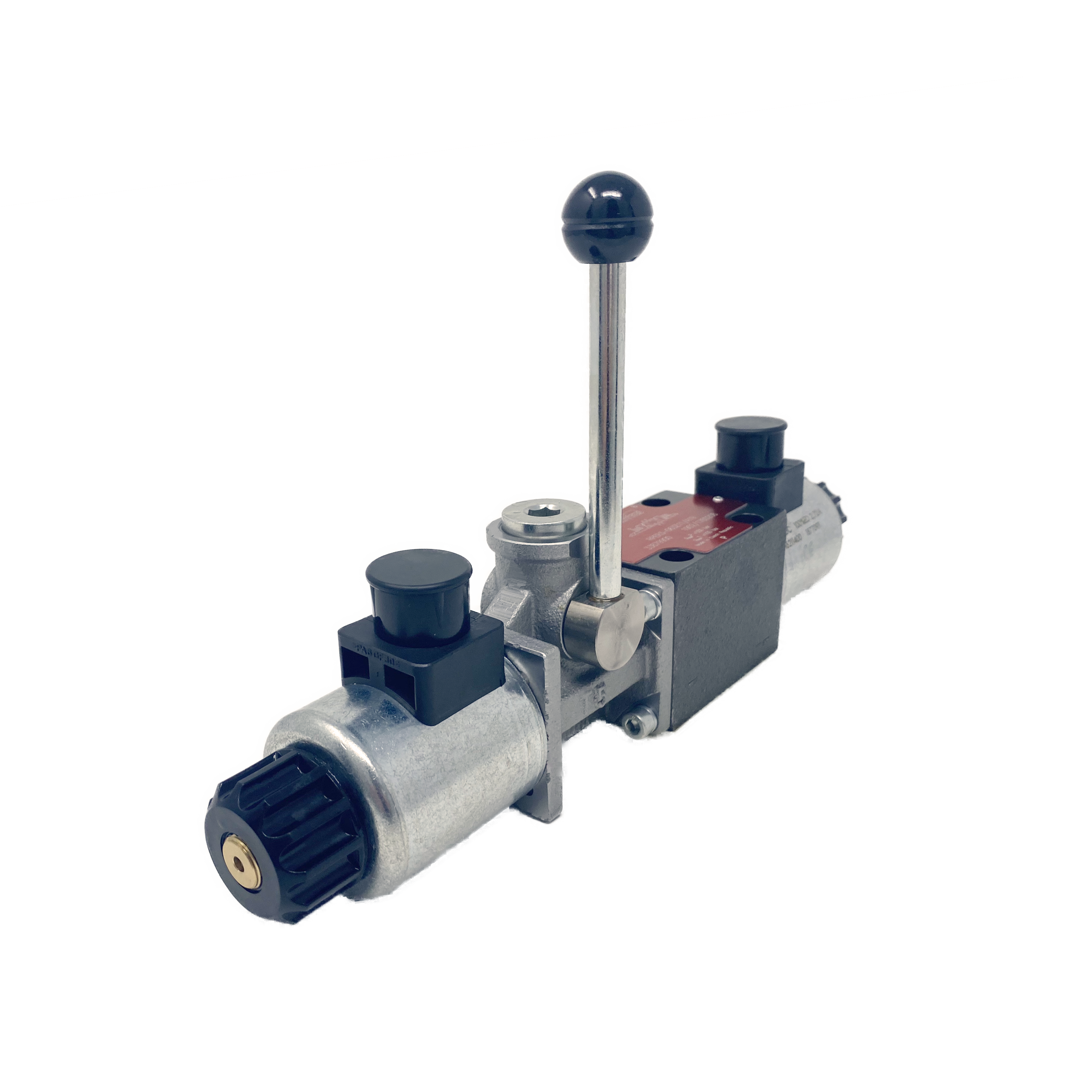 RPER3-063H11/01200E12A/A19 : Argo Directional Control Valve w/ Override Lever, D03, 21GPM, 5100psi, 3P4W, 12 VDC, Deutsch, Spring Centered, All Ports Open in Neutral