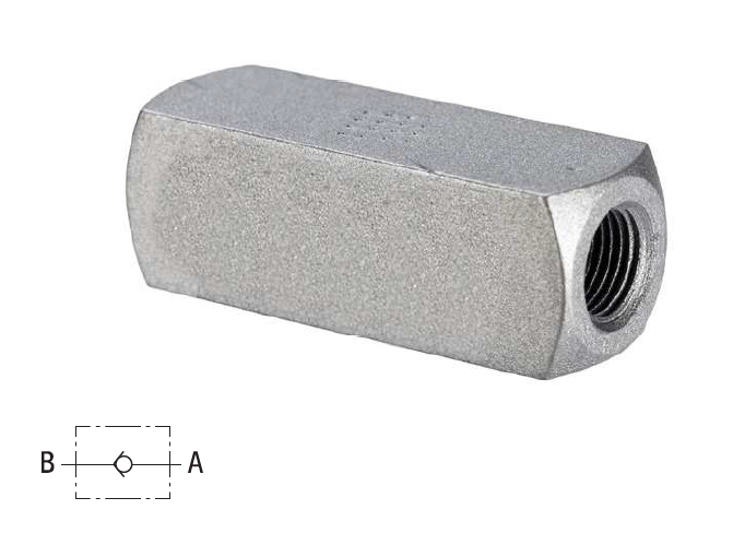 RV-08-B0.5-U : Stauff Heavy-Duty Check Valve, 7250psi, 7psi Cracking, #4 SAE (1/4"), Carbon Steel