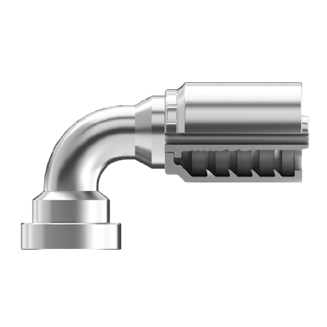 SE-FL90-3232 : Continental Hose Fitting, 2 Hose ID,  2 Code 61, 90-Degree Connection
