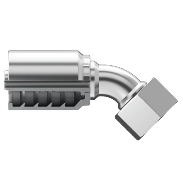 SE-OFFX45-2424 : Continental Hose Fitting, 1.5 (1-1/2") Hose ID, 2-12 Female ORFS, 45-Degree, Swivel Connection