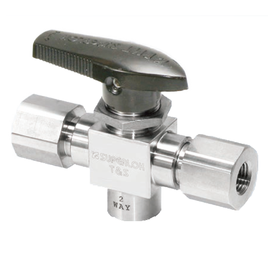 SBT2-S-8-CNG : Superlok Ball Valve, Trunnion, 1/2" Tube O.D X FNPT Bottom Port, -40 To 250 F, 6000psi, 316SS