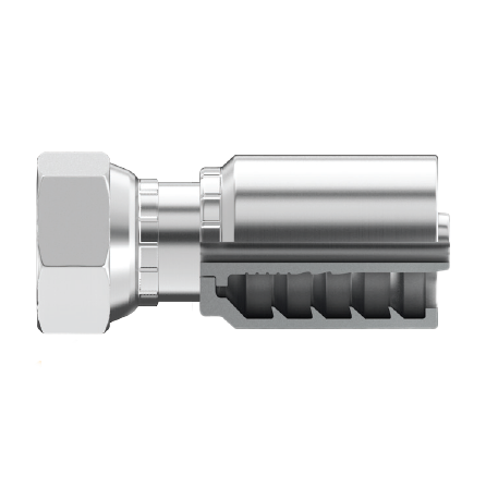 SG-BPFX-1010 : Continental Hose Fitting, 0.625 (5/8") Hose ID, 5/8-14 Female BSPP, Straight, Swivel Connection