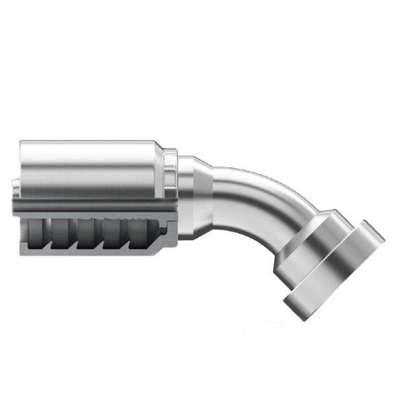 SG-FH45-2024 : Continental Hose Fitting, 1.25 (1-1/4") Hose ID,  1.5 Code 62, 45-Degree Connection