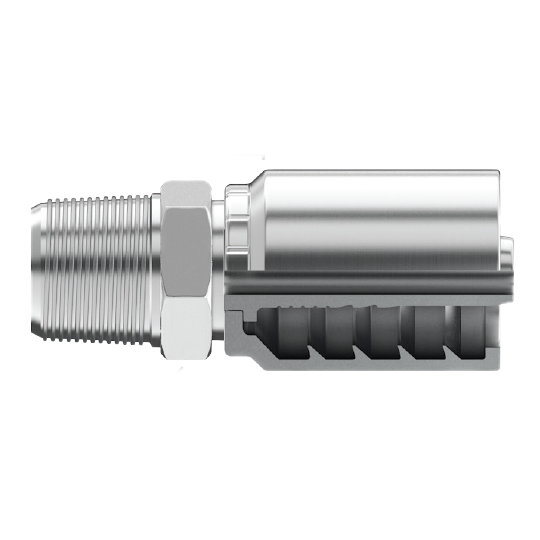SG-NPM-0806 : Continental Hose Fitting, 0.5 (1/2") Hose ID, 3/8-18 Male NPT, Straight, Rigid Connection