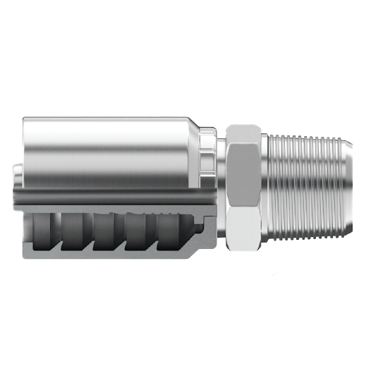 SG-NPMAPI-2424 : Continental Hose Fitting, 1.25 (1-1/4") Hose ID, 1-1/2-11-1/2 Male NPT API, Straight, Rigid Connection