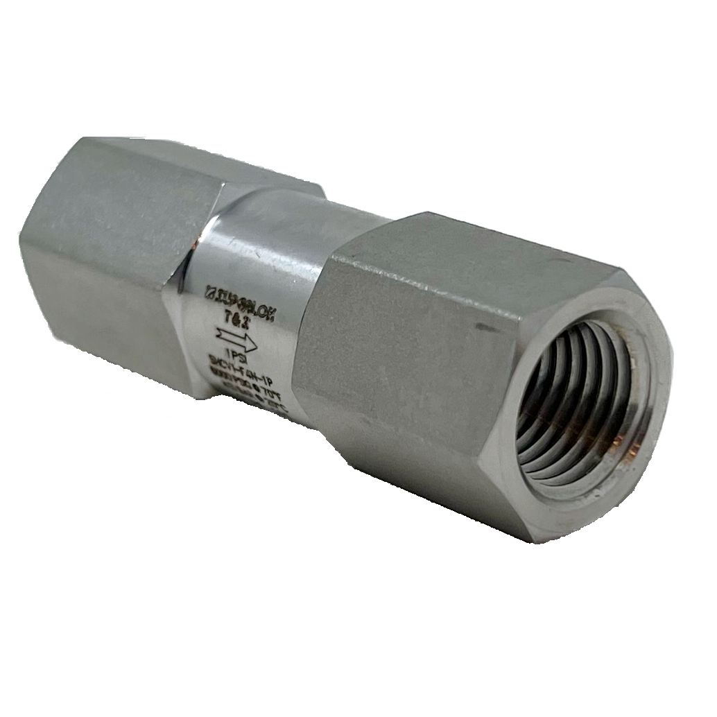 SHCV1-F-2N-1/3 : Superlok Inline Check Valve, 1/8" FNPT, 0.3psi Cracking, 6000psi,  316SS