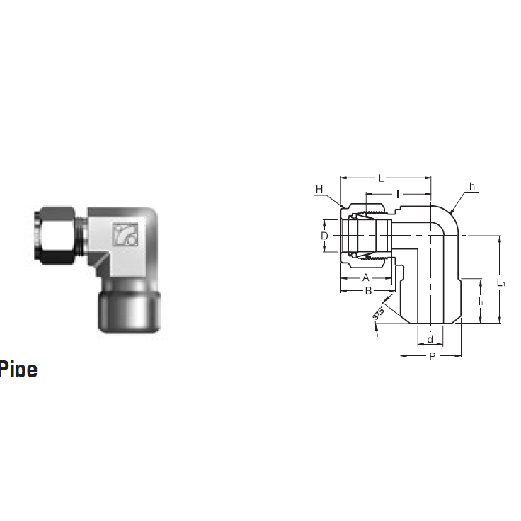 SMPWE-8-8P : Superlok 1/2" O.D. Tube X 1/2" Male Pipe Weld 90-Degree Elbow, S.S.