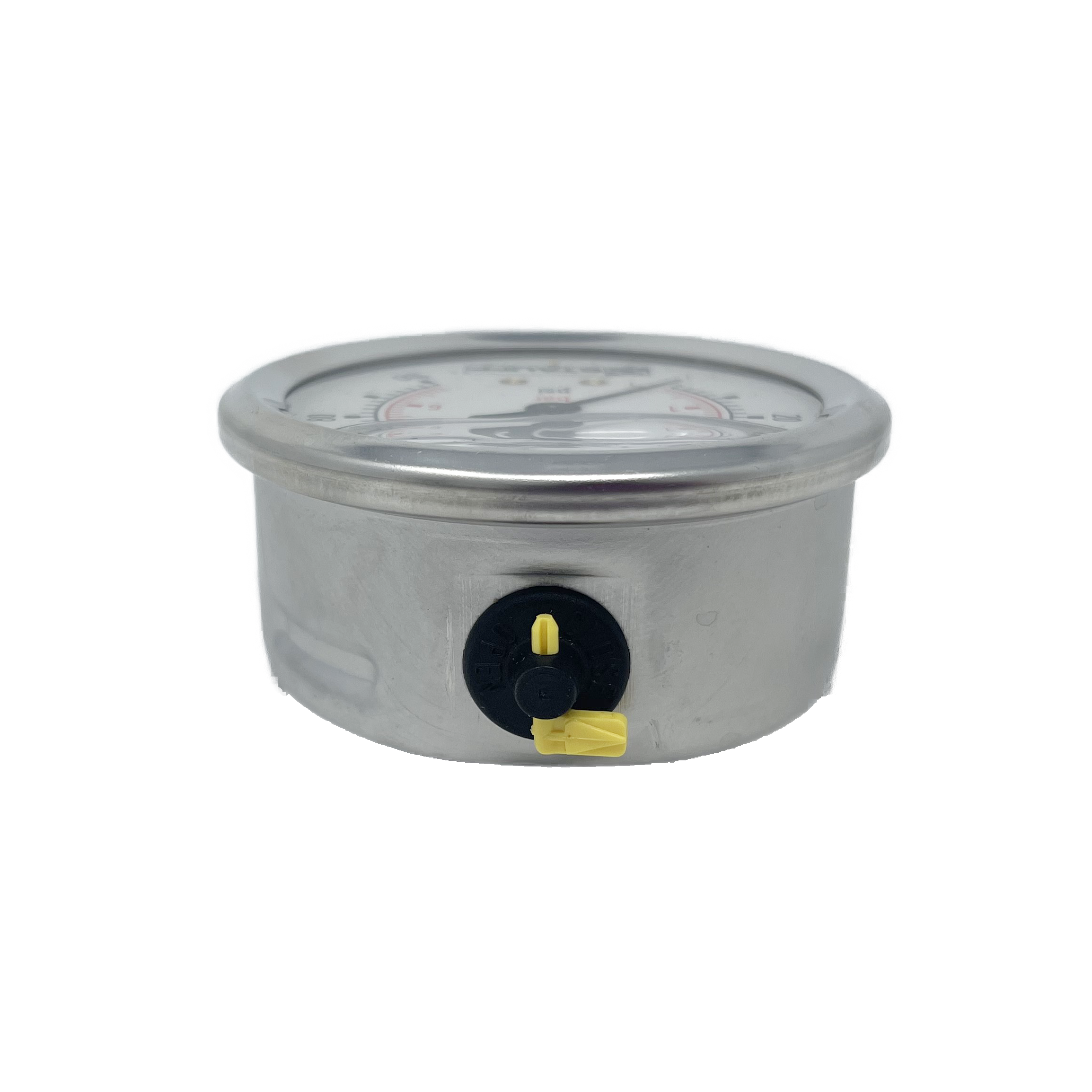 OHI-G-2.5-10K-S : OneHydraulics 2.5 Face Pressure Gauge, 0-10,000psi Pressure Range, 1/4 NPT, Stem Mounted Style