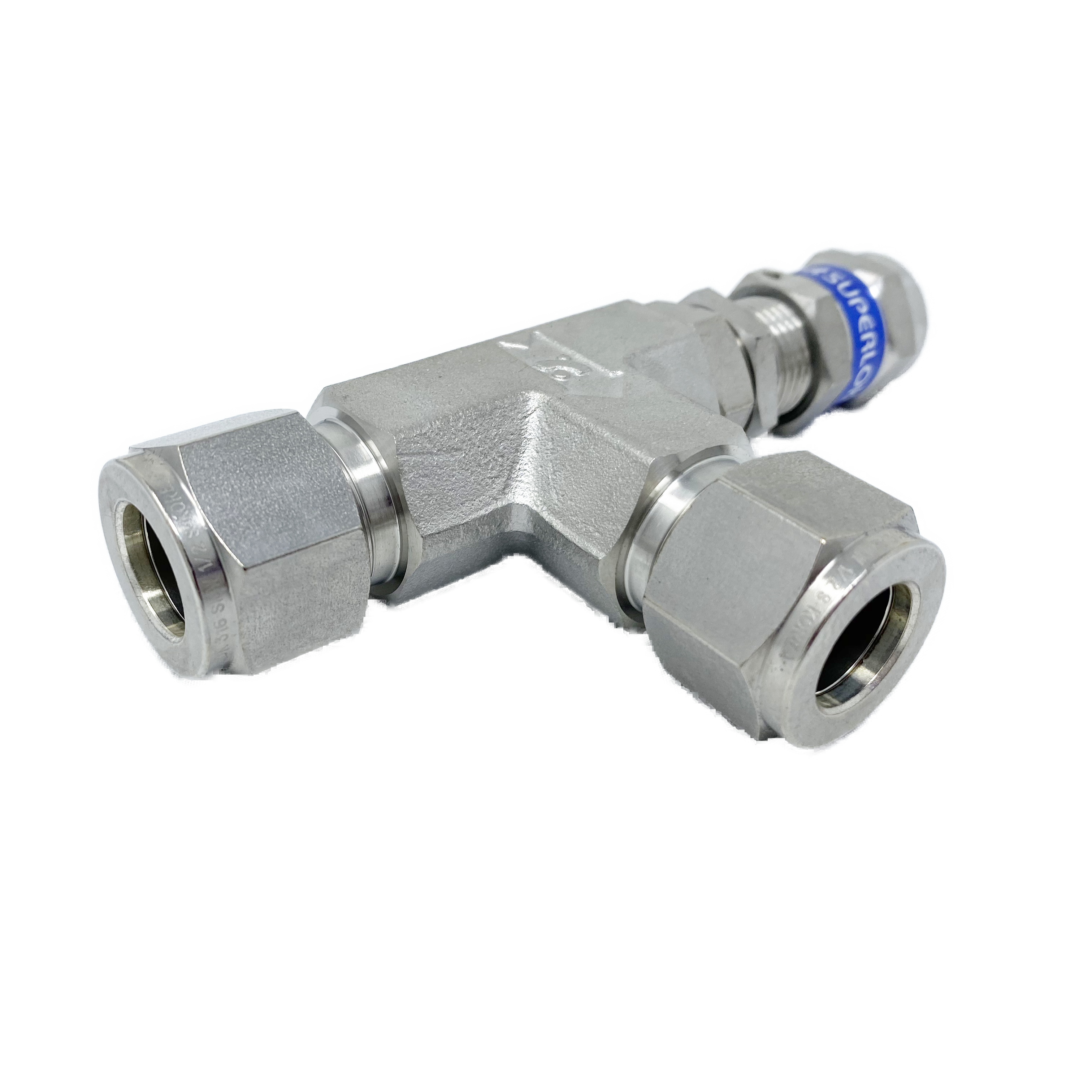 SRVL-S-4 : Superlok Inline Relief Valve, 1/4" O.D. Tube, Angle Pattern, Low Pressure, 300psi, 316SS, No Spring