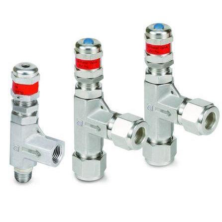 SRVH-MS-8N-8 : Superlok Inline Relief Valve, 1/2" MNPT X 1/2" O.D. Tube, 6000psi, 316SS, No Spring