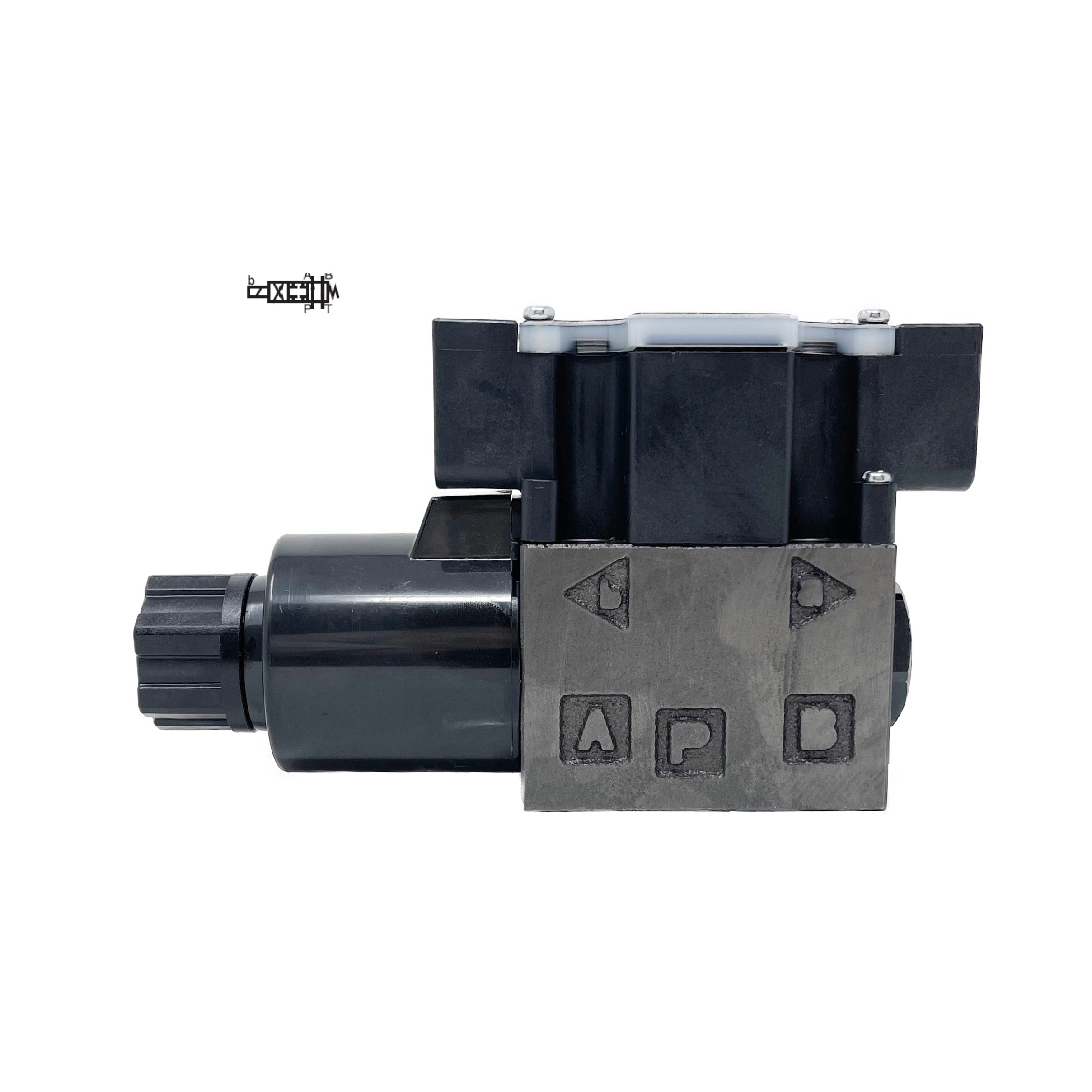 SS-G01-A3X-R-D1-E31 : Nachi Solenoid Valve, 3P4W, D03 (NG6), 21GPM, 5075psi, P to A, B to T in Neutral, 12 VDC, Wiring Box with Lights