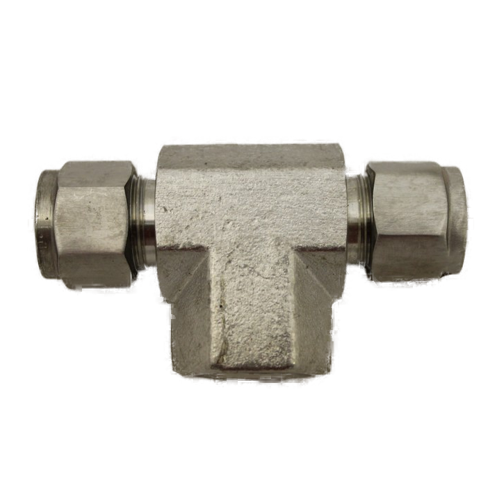 SS-IN2602-06-06-06-OHI : OHI Adapter, 0.375 (3/8") Tube - 0.375 (3/8") Tube - 0.375 (3/8") Female NPT Branch