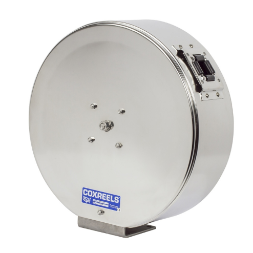 ENL-N-335-SS : Coxreels ENL-N-335-SS Stainless Steel Spring Rewind Enclosed Hose Reel, 3/8" ID, 35' capacity, NO HOSE, 300psi
