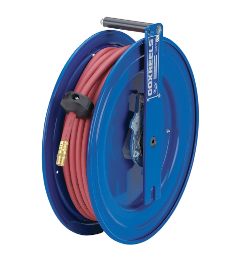 SR19-L450 : Coxreels SR19-L450 Spring Rewind Hose Reel for air/water, 1/2" ID, 50'  hose, 300psi, right mount, low pressure