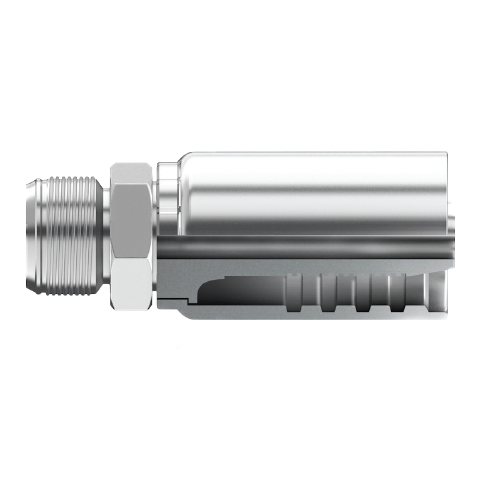 T8-JCM-0808 : Continental Hose Fitting, 0.5 (1/2") Hose ID, 3/4-16 Male JIC, Straight, Rigid Connection