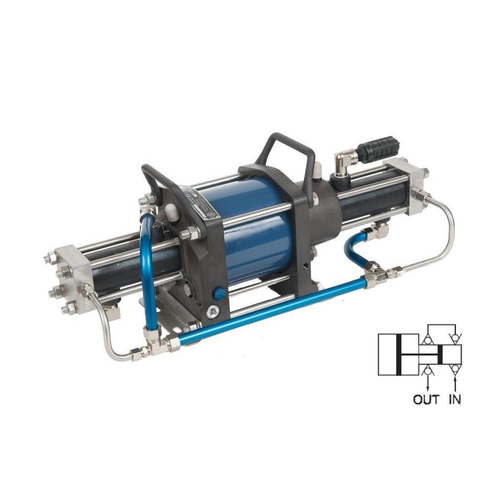 5G-TS-4 : HII Gas Booster, Two Stage, Single Drive, 380psi, 12in3 (196cc), #8 SAE (1/2") Inlet, #8 SAE (1/2") Outlet