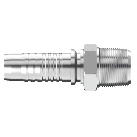 UC-NPM-0404S : Continental Hose Fitting, 0.25 (1/4") Hose ID, 1/4-18 Male NPTF, Straight, Rigid Connection