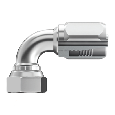 UT-JCFX90-1212 : Continental Hose Fitting, 0.625 (5/8") Hose ID, 1-1/16-12 Female JIC, 90-Degree, Swivel Connection