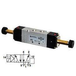 V52S611A-A2000 : Norgren V52 Series, 3-Position, 5-Way APB valve, Solenoid Actuated, Solenoid Return, 3/8 inch NPT ports