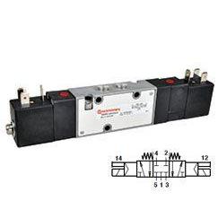 V62S611A-A313JA : Norgren V62 Series 24VDC 3-Position, 5-Way APB non-locking Solenoid Actuated, Solenoid Return 3/8 inch NPT por