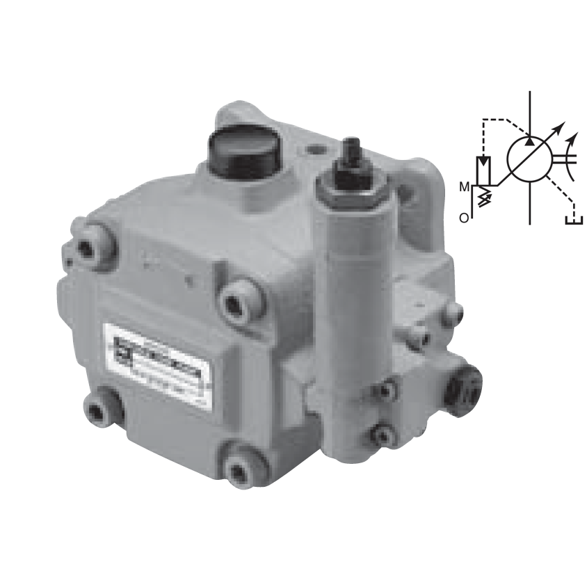 VDC-11B-2A3-2A3-E35 : Nachi Variable Double Vane Pump, SAE A 2-Bolt, 3/4" Bore x 3/16" Key, 22cc, 10.5GPM, 290 to 1000psi Vent Side, 22.12cc, 10.5GPM, 290 to 1000psi Shaft Side