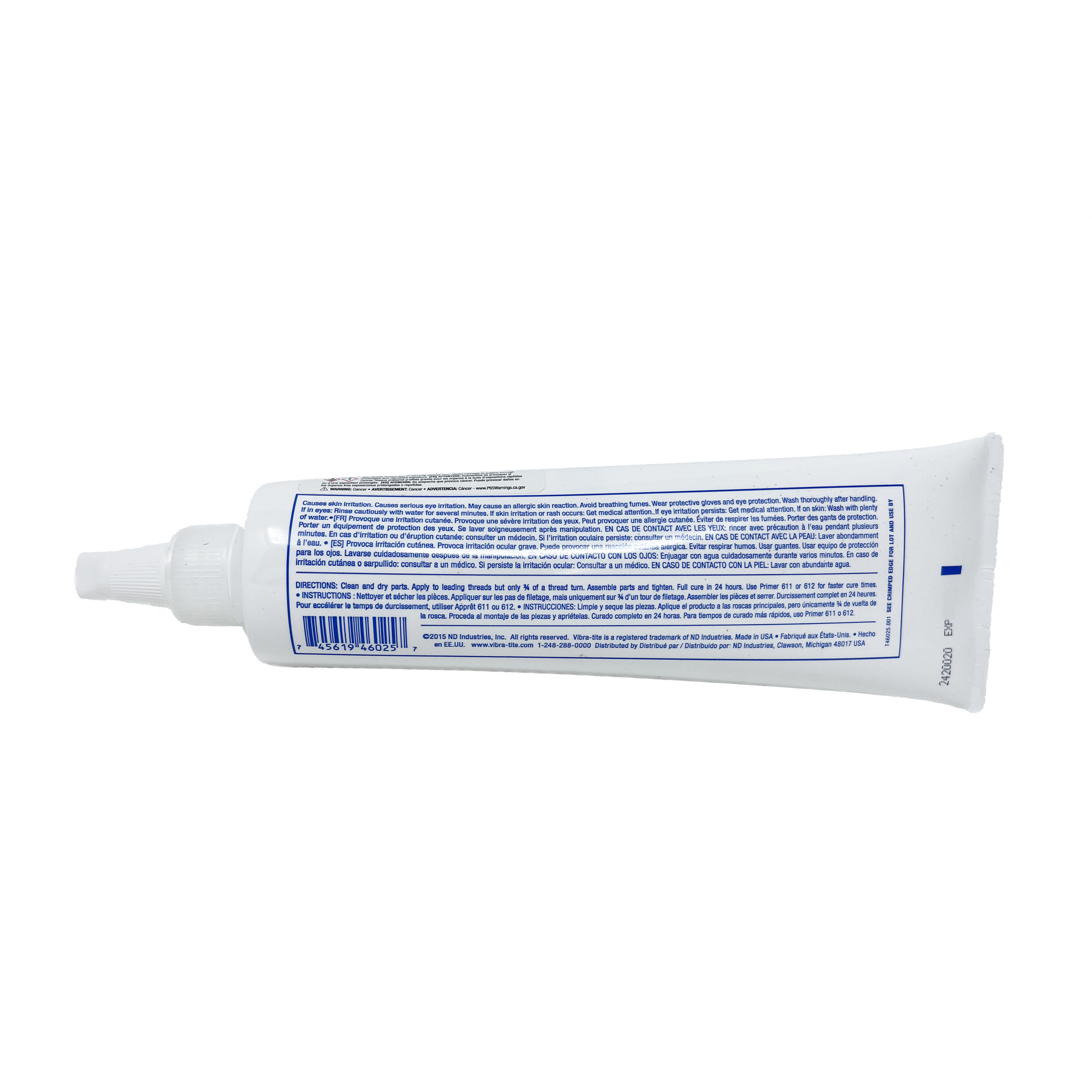 WS46050 : Vibra-Tite 460 High Temp/Stainless Steel Thread Sealant, 50mL