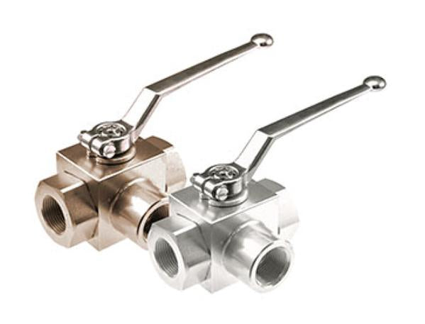 AE3LS#8-11DB : AFP 3-Way Block Body Threaded Ball Valve, 5075psi rated, Steel, #8 SAE (1/2")
