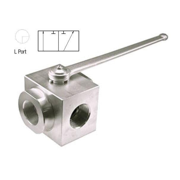 AB3LN1 1/4-11DBL : AFP 3-Way Threaded Ball Valve, 5075psi rated, Steel, 1.25" NPT With Lock