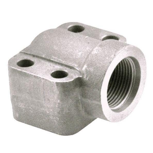 W188-24-24U : AFP Threaded Steel Elbow with O-Ring Groove, 1.5 (1-1/2")  NPTF x 1.5 (1-1/2") Code 62, includes Flange, Bolts, O-Rings