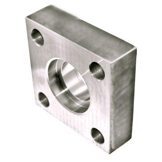 W66-12U : AFP Square Threaded Flange, Steel, Straight, 0.75 (3/4")  Socket Weld Side 1, Square Flange Side 2, Kit with Flange, Bolts, O-Rings