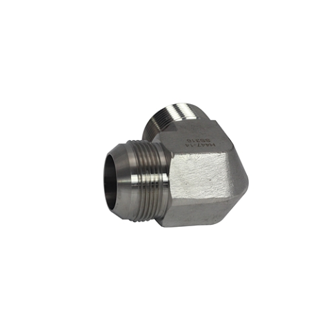 SS-2501-08-02-OHI : OHI Adapter, 0.5 (1/2") Male JIC x 0.125 (1/8") Male NPT, 90-Degree Elbow, Stainless Steel