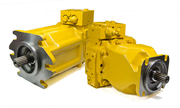 M9T7099 (Includes Gear Pump) - Replacement main interchange pump 9T7099 for Caterpillar 970F Wheel Loader, D6H Dozer, D6R Dozer, variable displacement swashplate piston pump